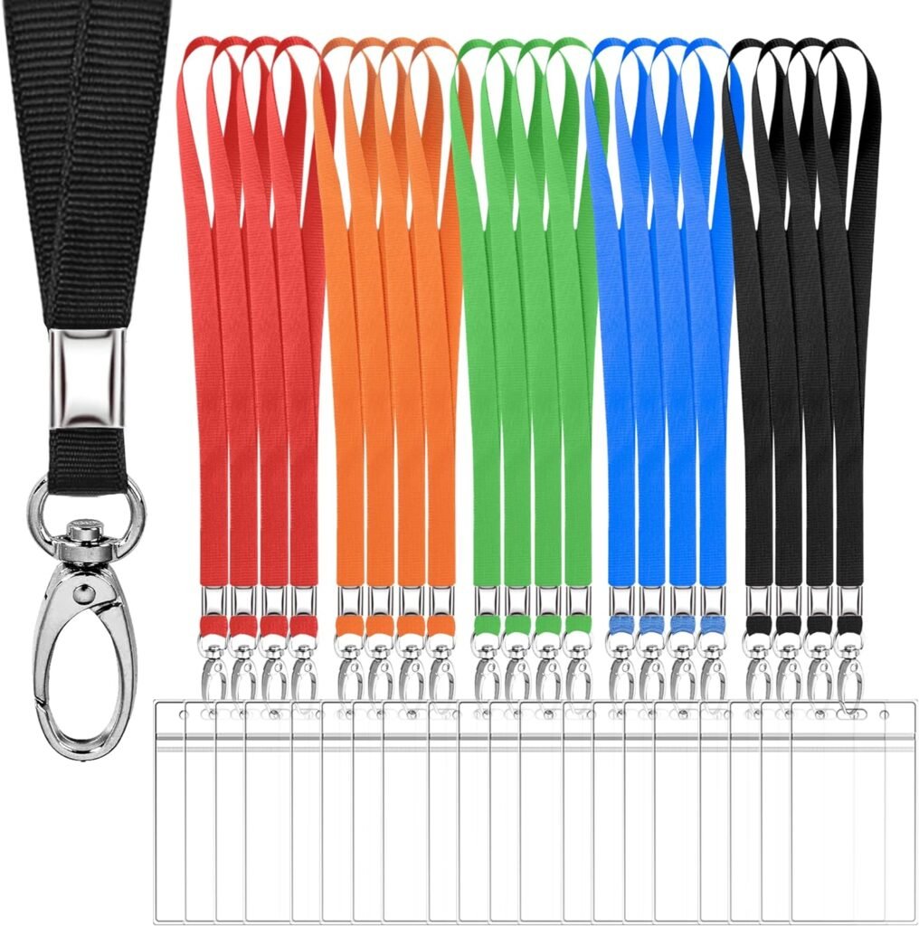 Lanyards for Cruise Ship Cards, 20 Pack, Id Badges Holder, Colorful