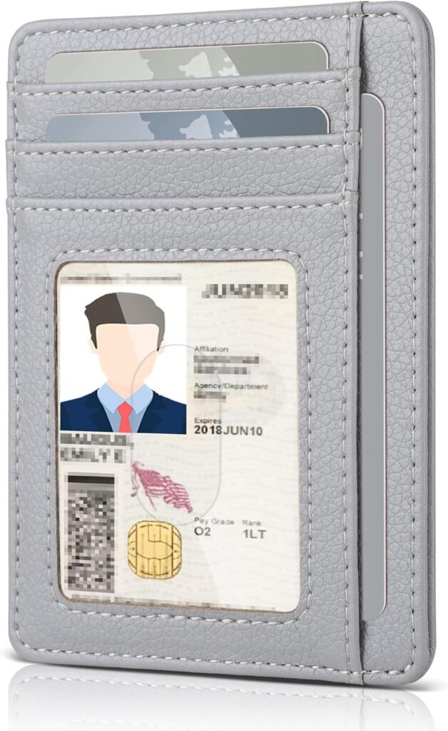 Teskyer Slim Wallet for Men, Minimalist Front Pocket RFID Blocking Leather Wallet Credit Card Holder for Men  Women