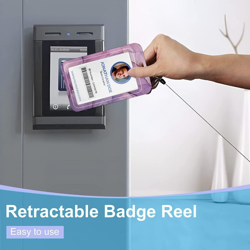 Retractable Badge Holders, Cute Nursing Badge Reel, Badge Clip ID Card Holders (3pack Pretty Marble)